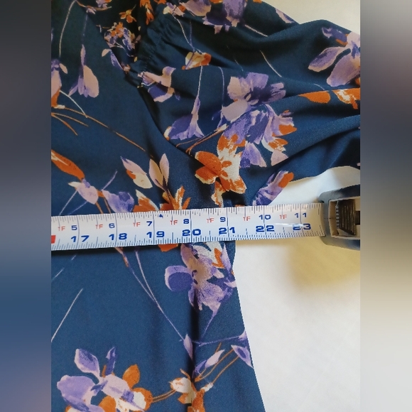 Zac & Rachel Navy Blue With Purple And Orange Flowers - Picture 8 of 12